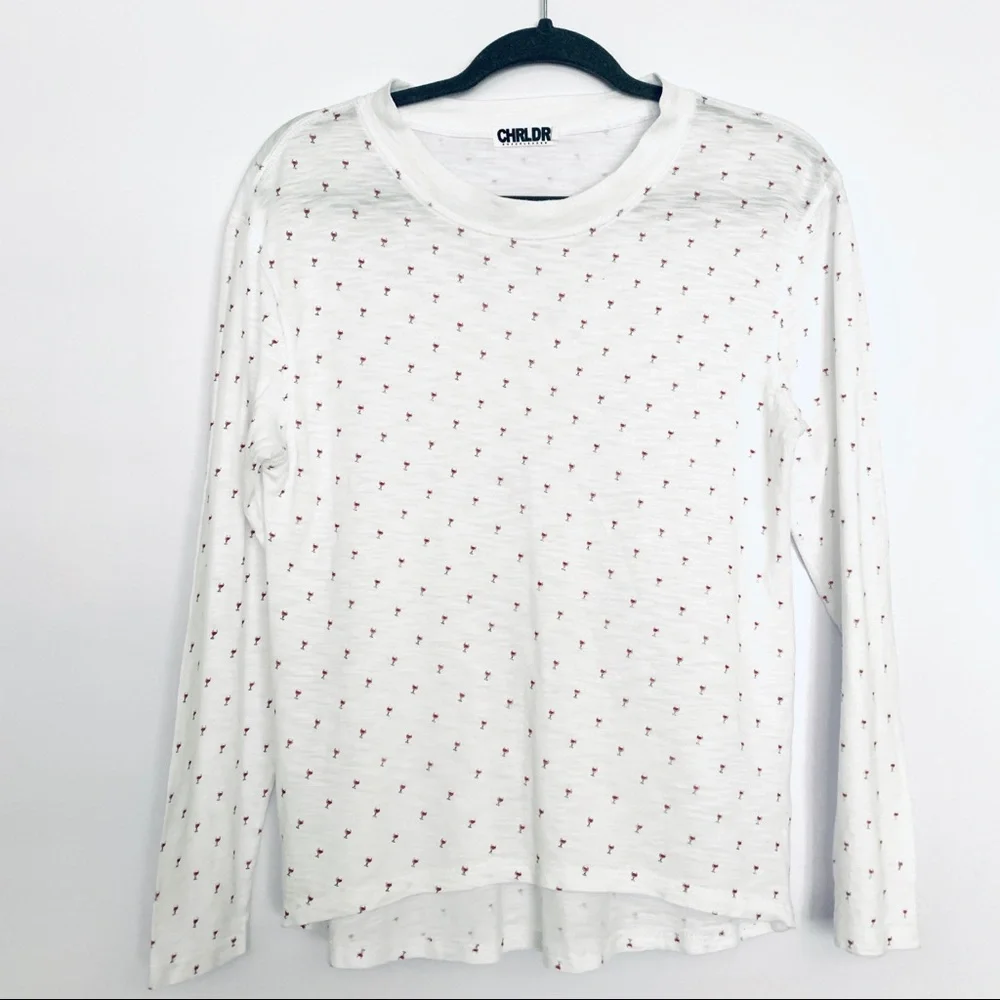 CHRLDR Wino Long Sleeve White High Los Tee Shirt - Picture 3 of 8